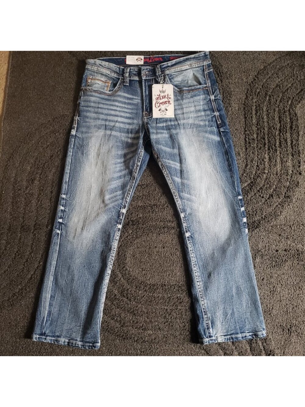 Axe & Crown Men's Light Wash Blue Stretch Boot Jeans Size 34×30